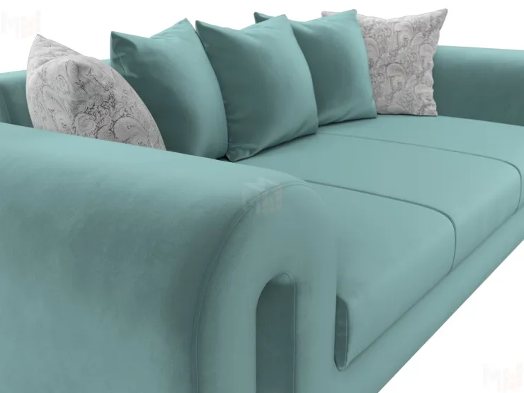 Прямой диван Волна (бирюзовый)