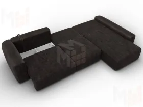 Диван угловой Лига-066 НПБ Лонг угол правый ( BRUT 17 коричневый )