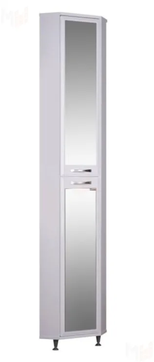 Пенал напольный угловой Идеал с зеркалом левый/правый Домино