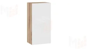 Шкаф навесной Порто - ТД-393.03.27 Яблоня Беллуно, Белый софт