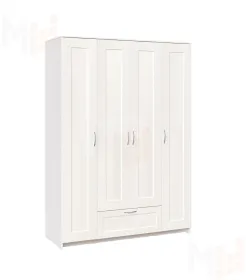 Шкаф Сириус 4 двери 1 ящик (белый)