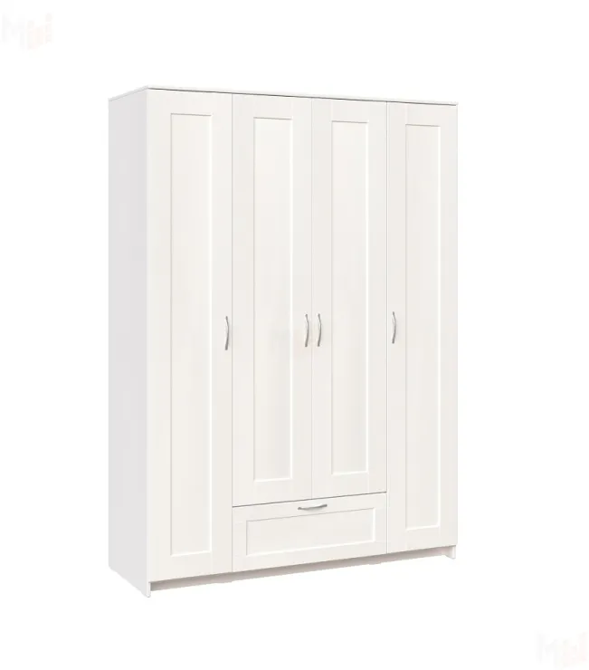 Шкаф Сириус 4 двери 1 ящик (белый)