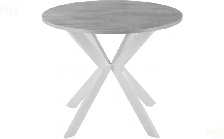 Стол раскладной Вега Лофт D90 Бетон/Белый