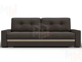 Диван прямой с декором Лига-096 НПБ ( Амур 05 коричневый/бежевый )