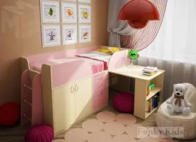 Кровать детская с выдвижным столом Фанки Кидз 10