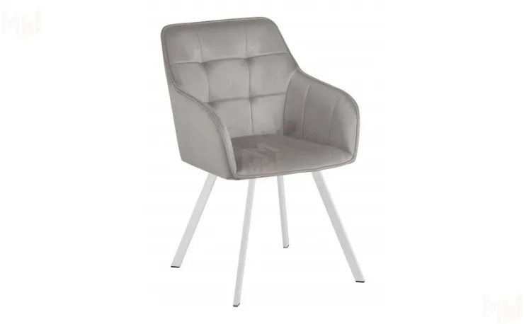 Кресло поворотное Мони Confetti silver/белый