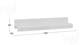 Полка настенная Фьюжн - ТД-260.03.21 Белый, Белый глянец