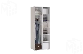 Шкаф 2-створчатый Гламур  белый/белый глянец