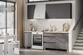 Кухонный гарнитур Денвер 1,6 м графит серый/дуб сонома