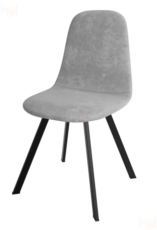 Стул Кассиопея (велюр серый, ноги профиль черный)