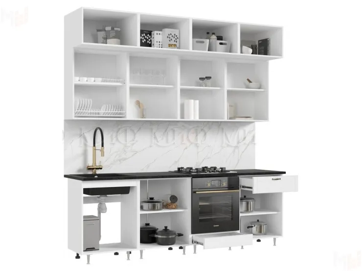 Кухня Престиж 2,4 Браш вайт