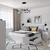 S00968 Варма Сэнг 160 кровать, 176х208х100/38, белый