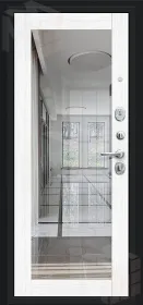 Входная металлическая дверь Флэш с зеркалом Snow Melinga