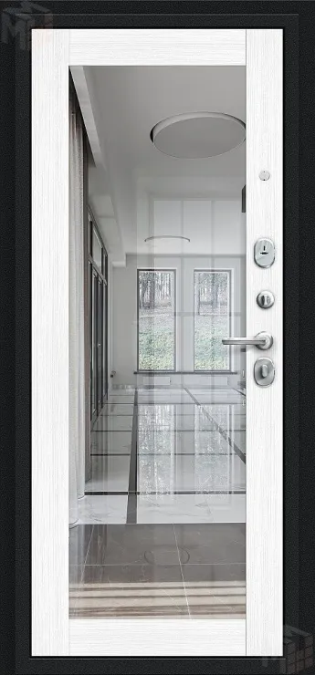 Входная металлическая дверь Флэш с зеркалом Snow Melinga