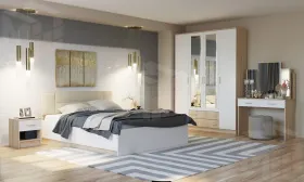 Спальня БЕАТРИС Дуб Сонома - Белый глянец №3