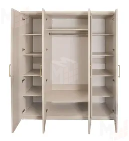 Шкаф Мокко 4-дверный с зеркалом бежевый