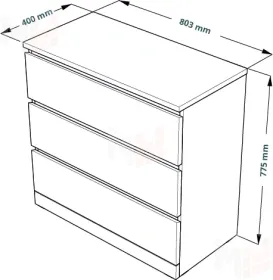 Комод Варма 3 серый