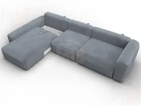 Диван угловой Лига-066 НПБ Лонг угол левый ( TOWER 10 серый )