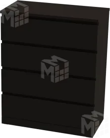 Комод Варма 4 ясень черный