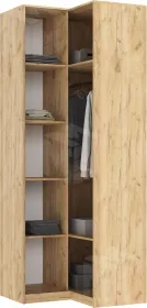 Шкаф угловой Марвэл  Браш Вайт/Дуб крафт