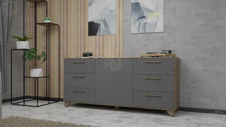 Комод Копенгаген (дуб самдал/серый графит)