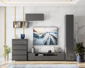 Модульная гостиная Денвер Графит серый