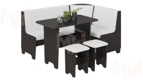 Кухонный уголок Техас Исп.1 Венге, Экокожа белая