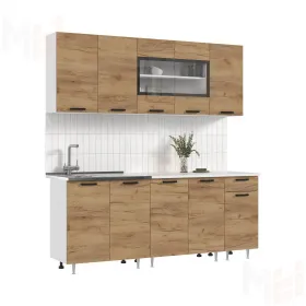Кухня Рио New 2,0 (490) ЛДСП Дуб крафт, Белый (Антарес)