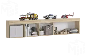 Полка Форсаж дуб крафт золотой/белый