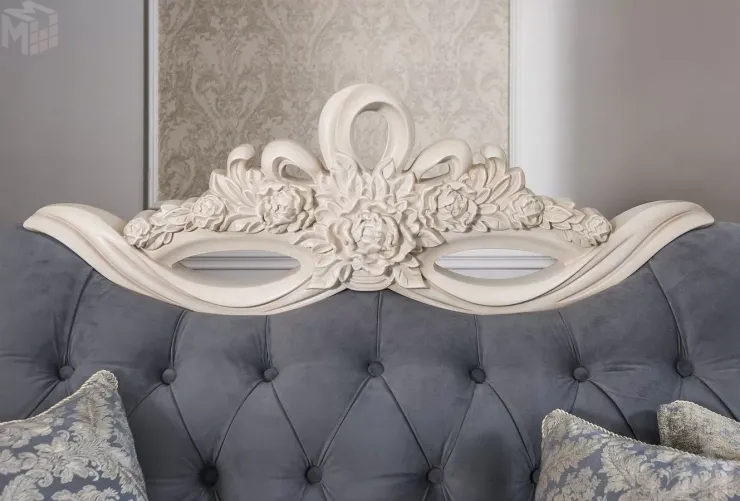 Диван Афина 3х местный крем серый