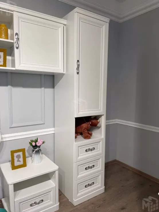 Шкаф детский Мишель 1-ств без зеркал белый матовый