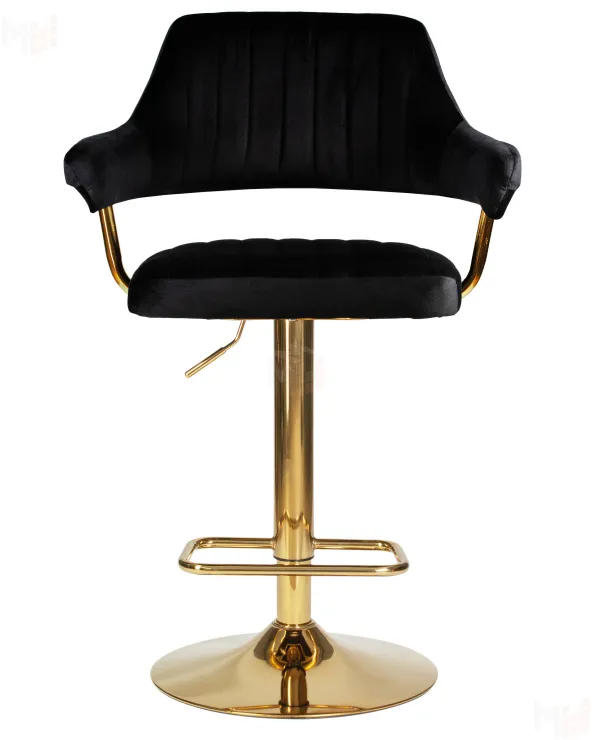 Стул барный DOBRIN CHARLY GOLD (черный велюр (MJ9-101))