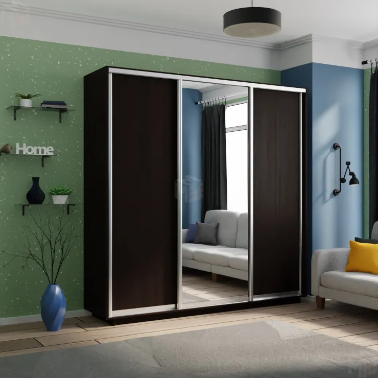 Шкаф-купе Экспресс трио 1 зеркало 1800 (венге)