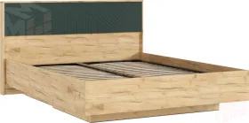 Флэш Кровать парящая 1,6м (ортопед дерево) (Браш Мени Грин/Дуб Крафт, Дуб Крафт)