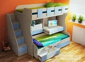 Кровать-чердак Фанки Кидз-19 + комод-лестница 13/8СВ