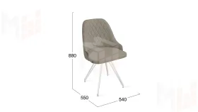 Стул Гранд К4 Белый матовый, Велюр Confetti Smoke