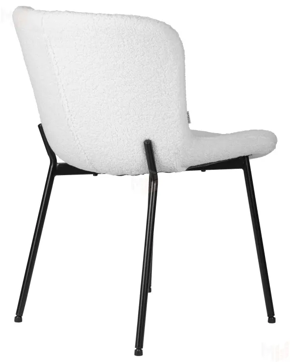Стул обеденный DOBRIN MILO (черные ножки, белый букле (UF992-01))