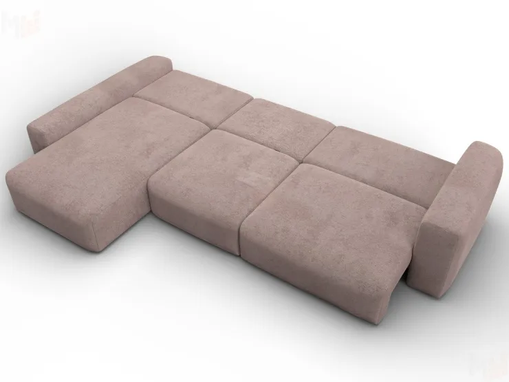 Диван угловой Лига-066 НПБ Лонг угол левый ( TOWER 05 бежевый )