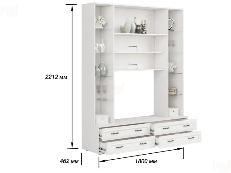 Центральная секция Мальта Дуб приморский/Ясень Анкор