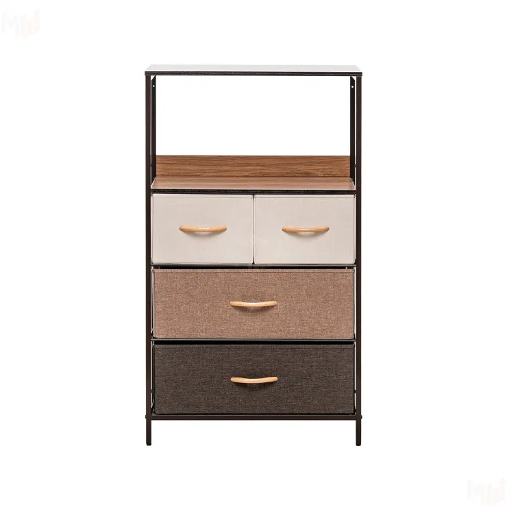 Комод Leset Локи 4 ящ., Коричневый, Бежевый (Коричневый/Бежевый, светло-коричневый, темно-коричневый)