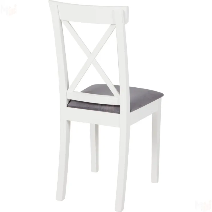 Обеденная группа стол раздвижной Норден 120 Белый и 4 стула Бергольф Белый/Серый велюр