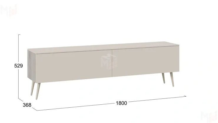 Тумба ТВ Порто с опорами - СМ-393.03.011  Баттл Рок, Сантьяго софт
