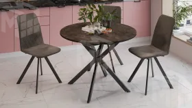 Стол обеденный раздвижной Мэдисон Тип 1 Черный муар, Ателье темный