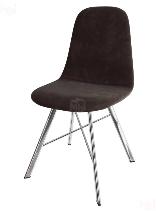 Стул Кассиопея (велюр шоколад, ноги хром)