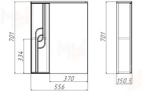 Шкаф-зеркало Лилия 55 левый/правый Айсберг