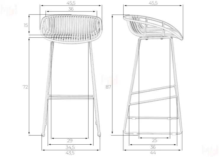 Стул барный DOBRIN FRANK (белый)