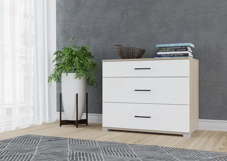 Комод VICTOR  сонома/белый