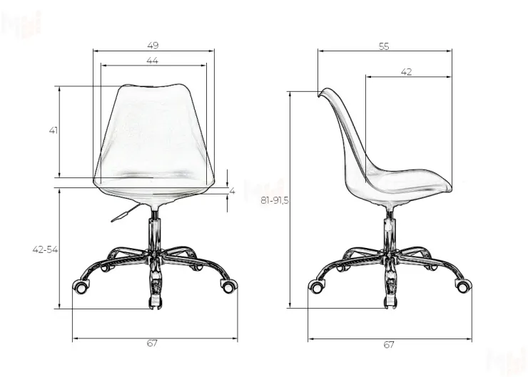 Офисное кресло для персонала DOBRIN MICKEY (белый)