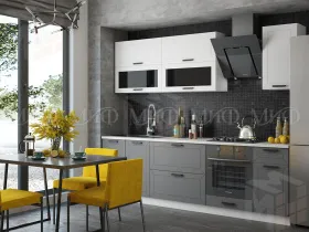 Кухня Монако 2,6 Белый софт/Графит софт