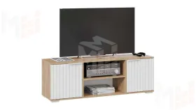 Тумба под ТВ Хилтон Исп.2 - 413.12 Дуб Крафт золотой, Белый матовый